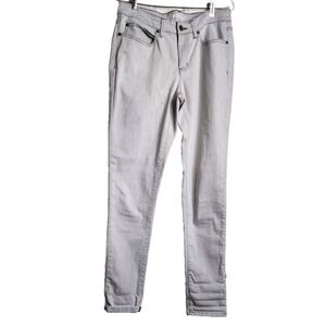 Eileen Fisher Off-White Denim Jeans Brown Stitching Size 8 EXCELLENT CONDITION